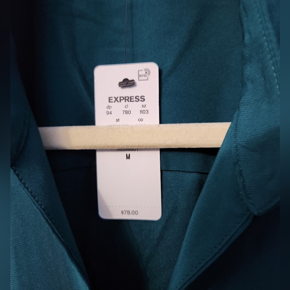 ✨️Final Price✨️NWT Sz M Teal Express Asymmetrical Portofino Dress - Picture 4 of 8